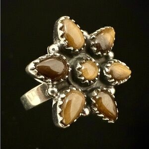 Elegant Sterling Silver and genuine tiger’s eye Ring